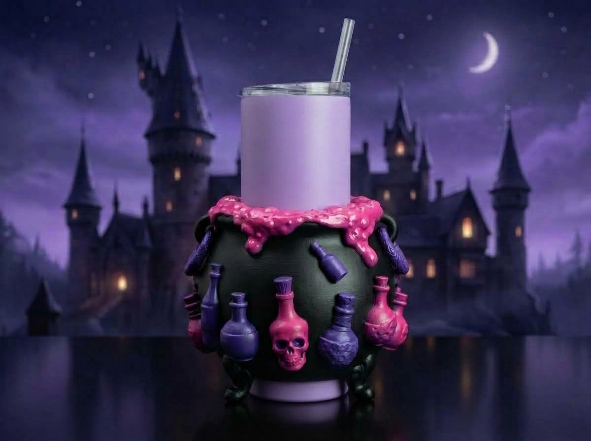 Magic Potion Cauldron Tumbler Sleeve 3D Printing STL – Digital Download