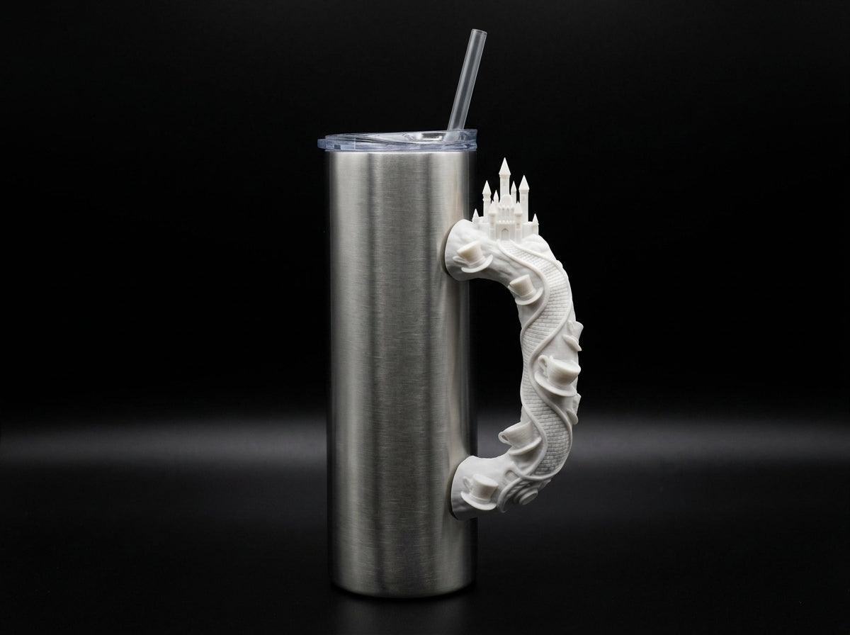 Tea Cups and Hats Road Tumbler Handle 3D Printing STL – Digital Download
