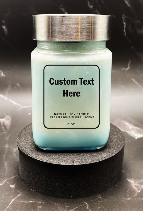 Scented Candle - Square Glass Jar (Personalized)