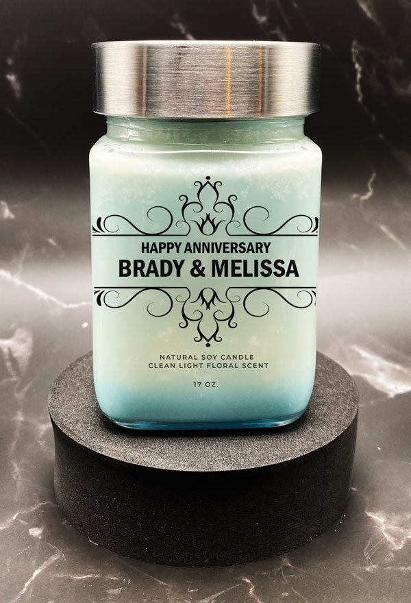 Scented Candle - Square Glass Jar (Personalized)