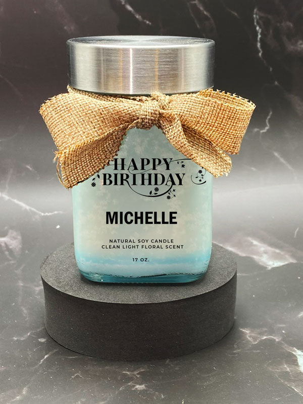 Scented Candle - Square Glass Jar (Personalized)