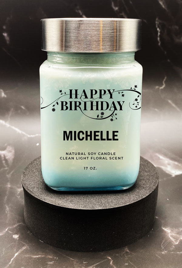 Scented Candle - Square Glass Jar (Personalized)