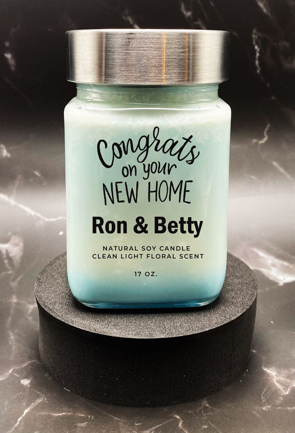 Scented Candle - Square Glass Jar (Personalized)