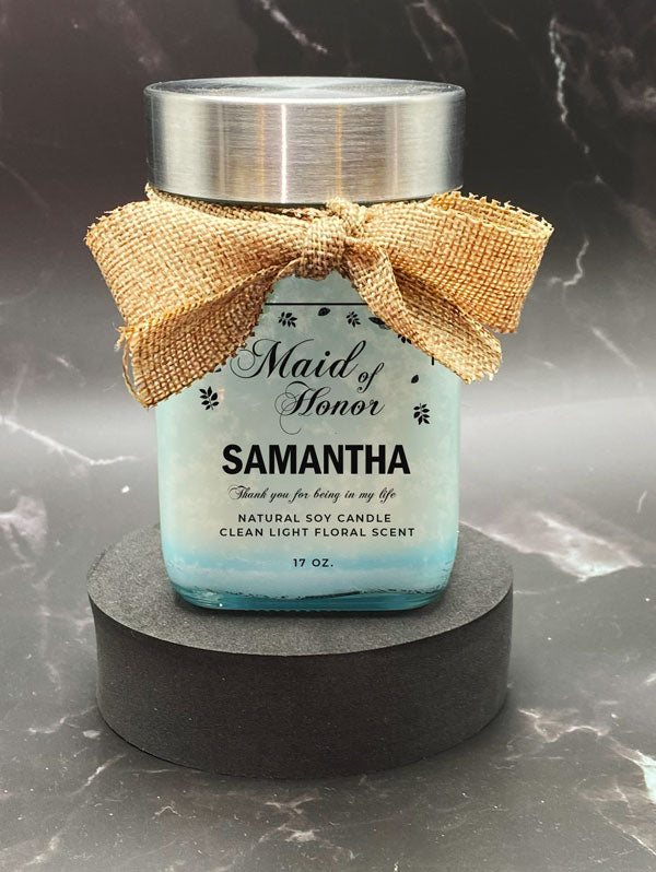 Scented Candle - Square Glass Jar (Personalized)