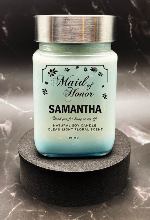 Scented Candle - Square Glass Jar (Personalized)