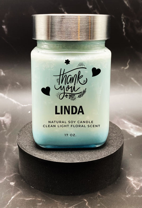 Scented Candle - Square Glass Jar (Personalized)