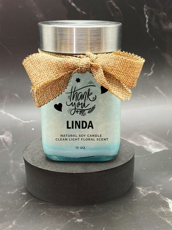 Scented Candle - Square Glass Jar (Personalized)