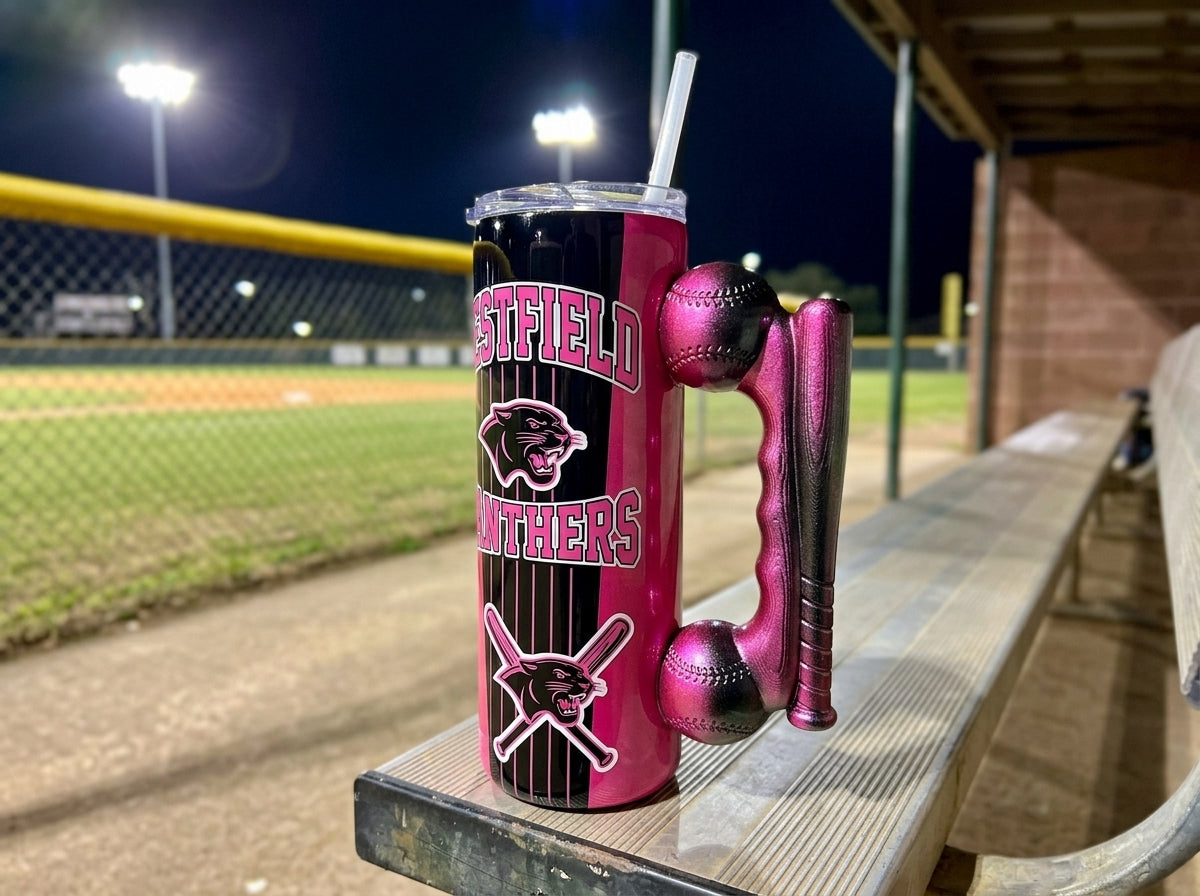 Bat and Balls Tumbler Handle 3D Printing STL – Digital Download