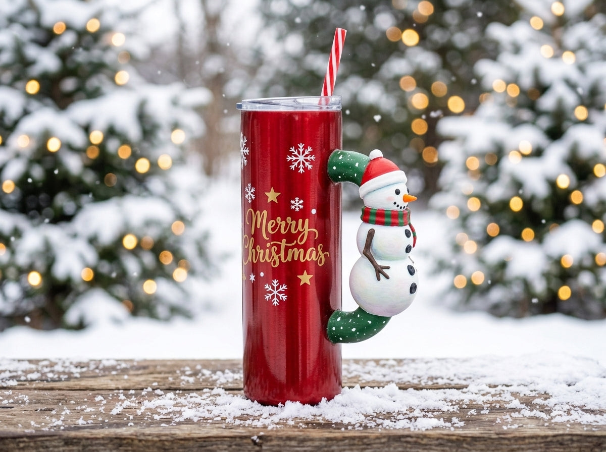 Snowman Tumbler Handle 3D Printing STL – Digital Download