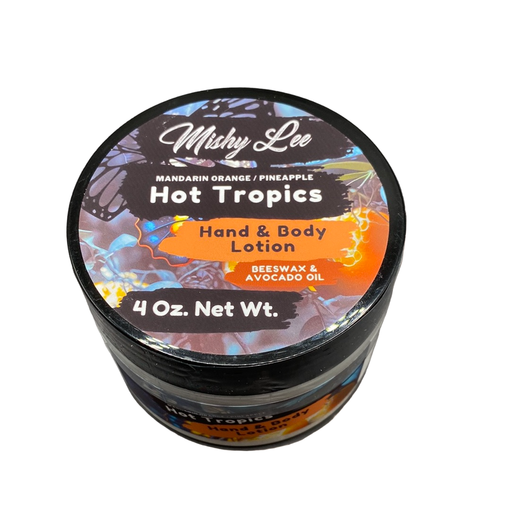 Hot Tropics 4 Oz - Mishy Lee Beeswax and Avocado Hand & Body Lotion