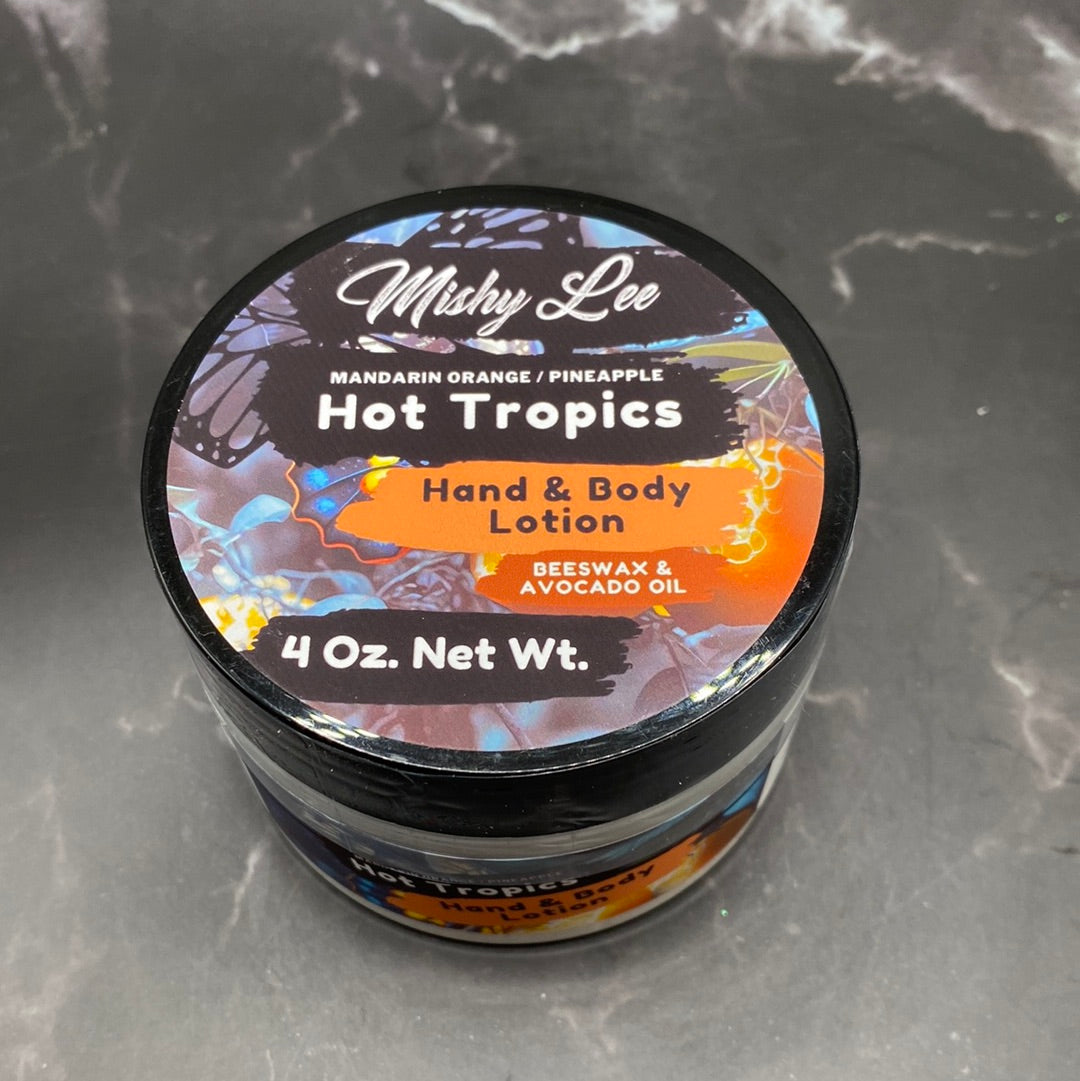 Hot Tropics 4 Oz - Mishy Lee Beeswax and Avocado Hand & Body Lotion