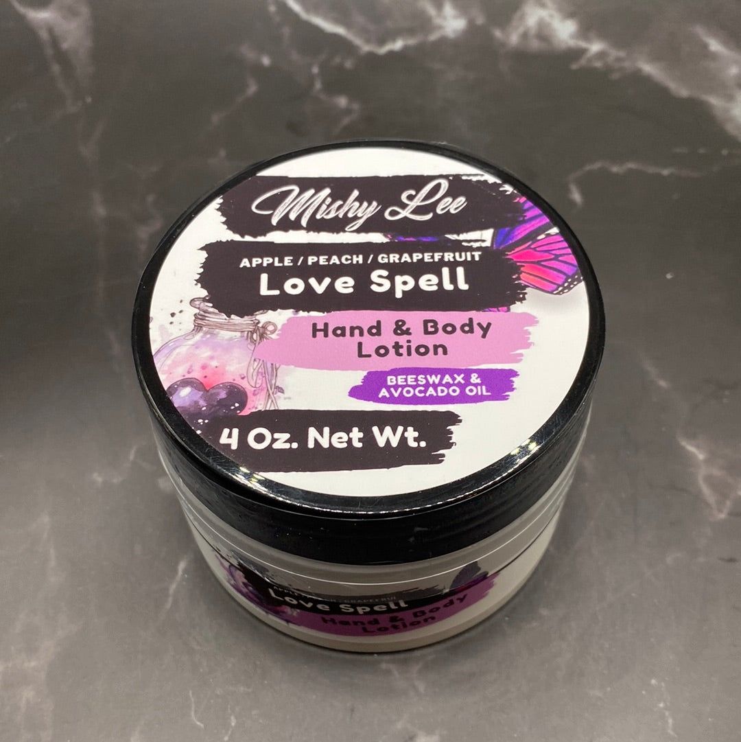 Love Spell 4 Oz - Mishy Lee Beeswax and Avocado Hand & Body Lotion