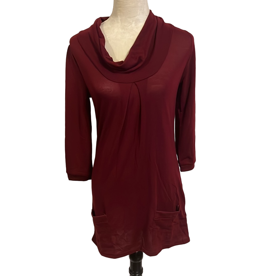 COWL NECK SOLID TOP WITH POCKET