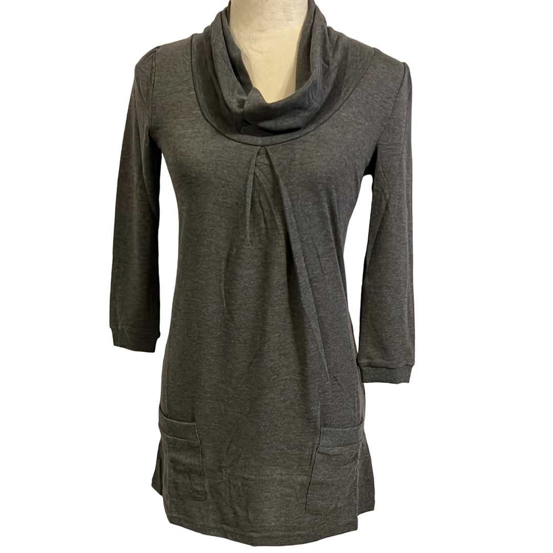 COWL NECK SOLID TOP WITH POCKET