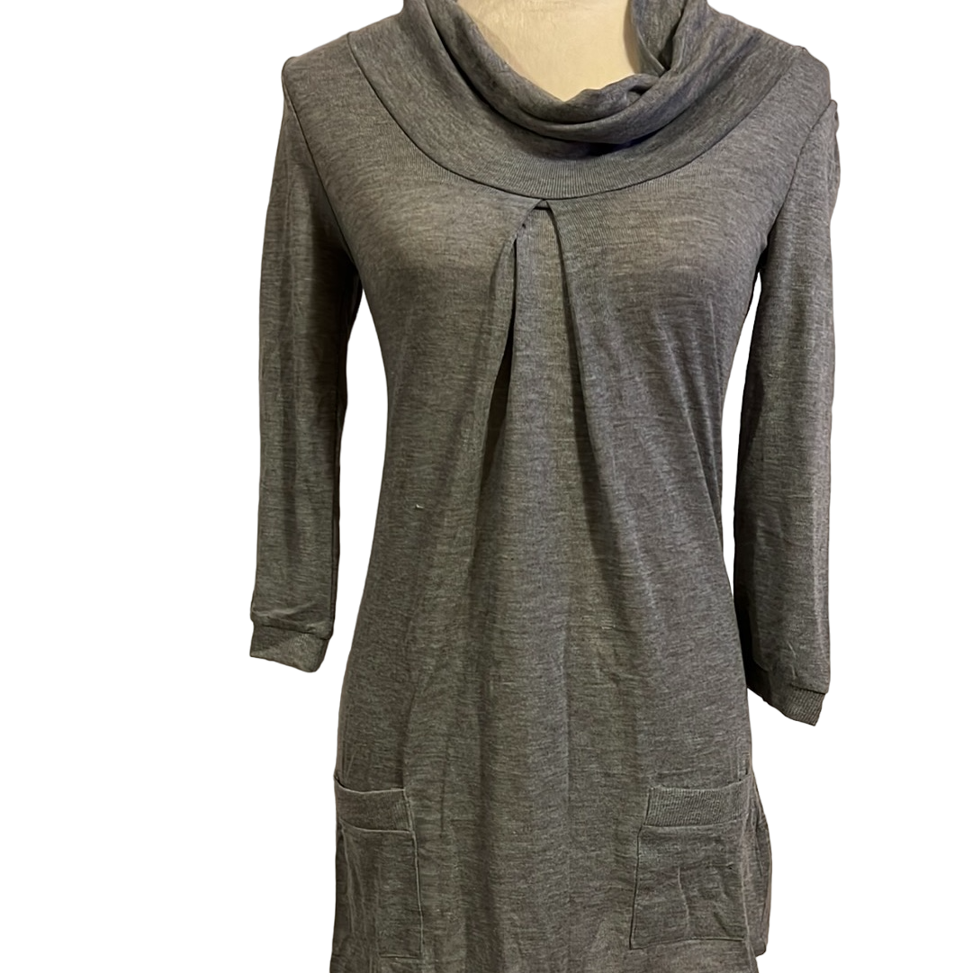 COWL NECK SOLID TOP WITH POCKET