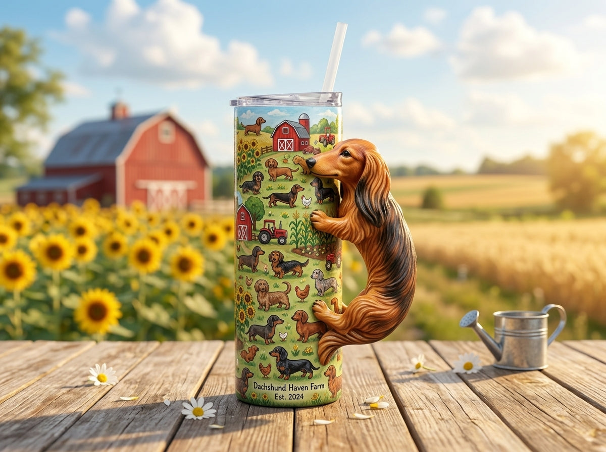 Dachshund Tumbler Handle 3D Printing STL – Digital Download