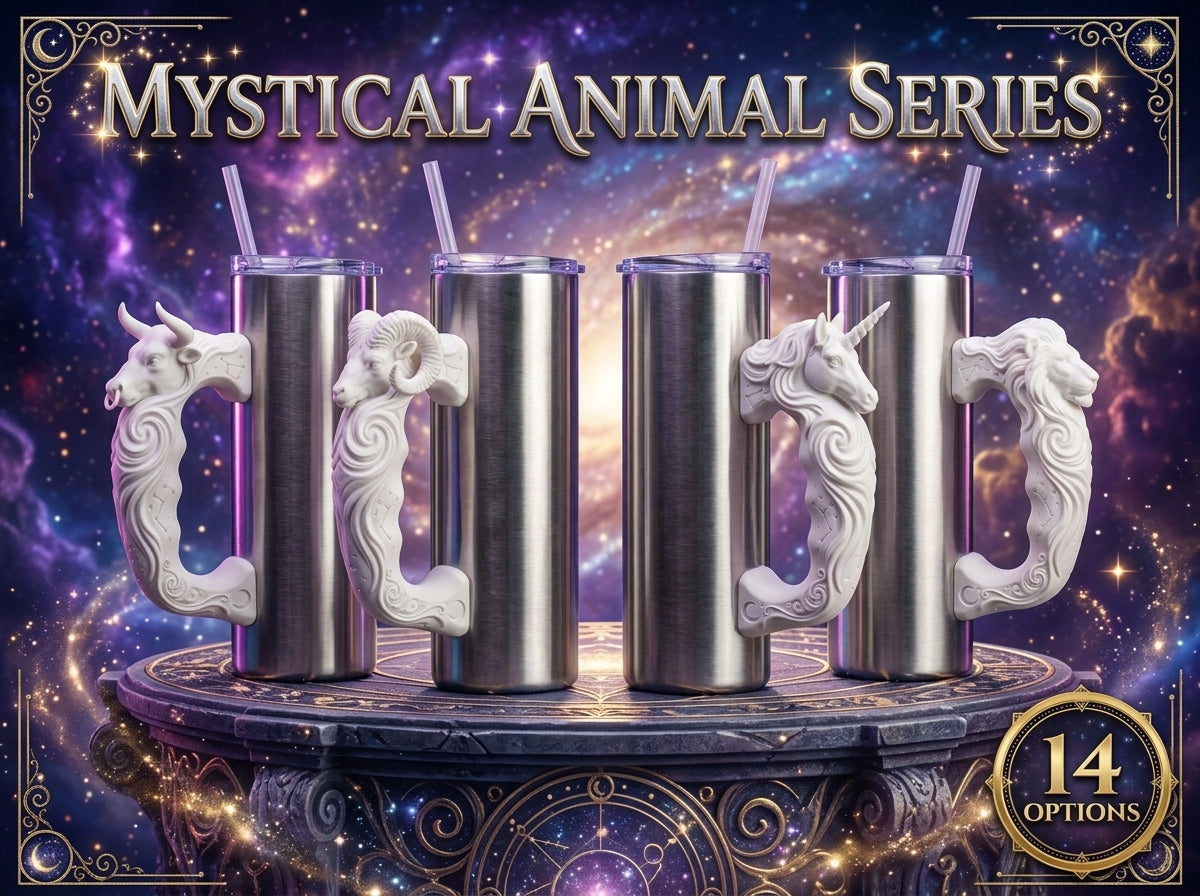 3D Printed Tumbler Handles - Multiple Designs - Mystical Animal Series