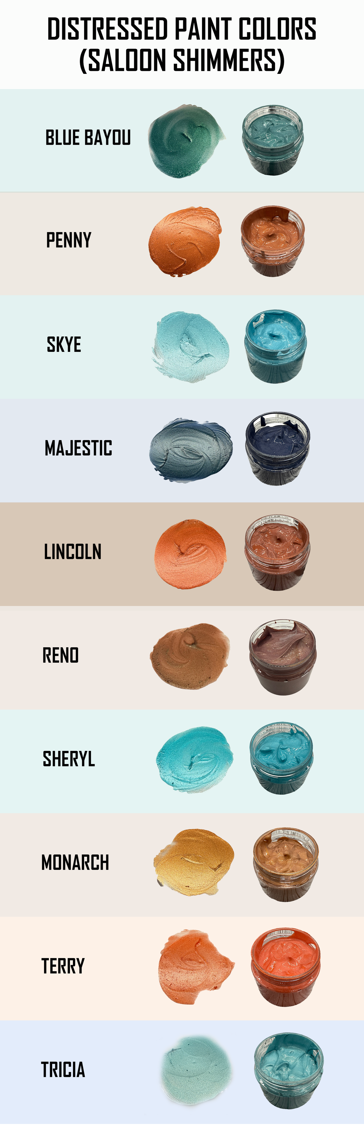 Distressed Paints - Saloon Shimmers Collection - (PRE-ORDER)