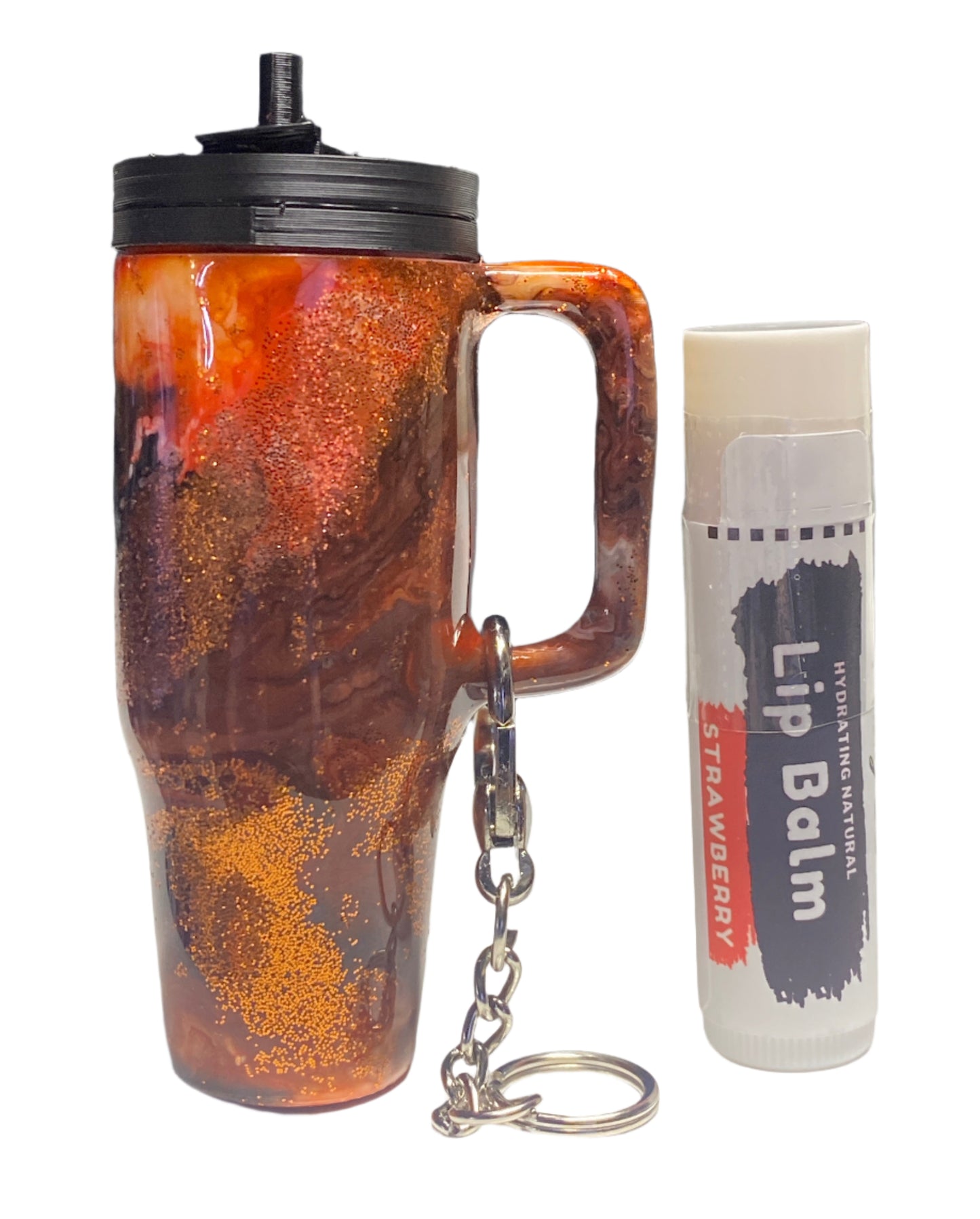 3D Printed Painted Tumbler Keychain / Lip Gloss Holder - Pre-Order