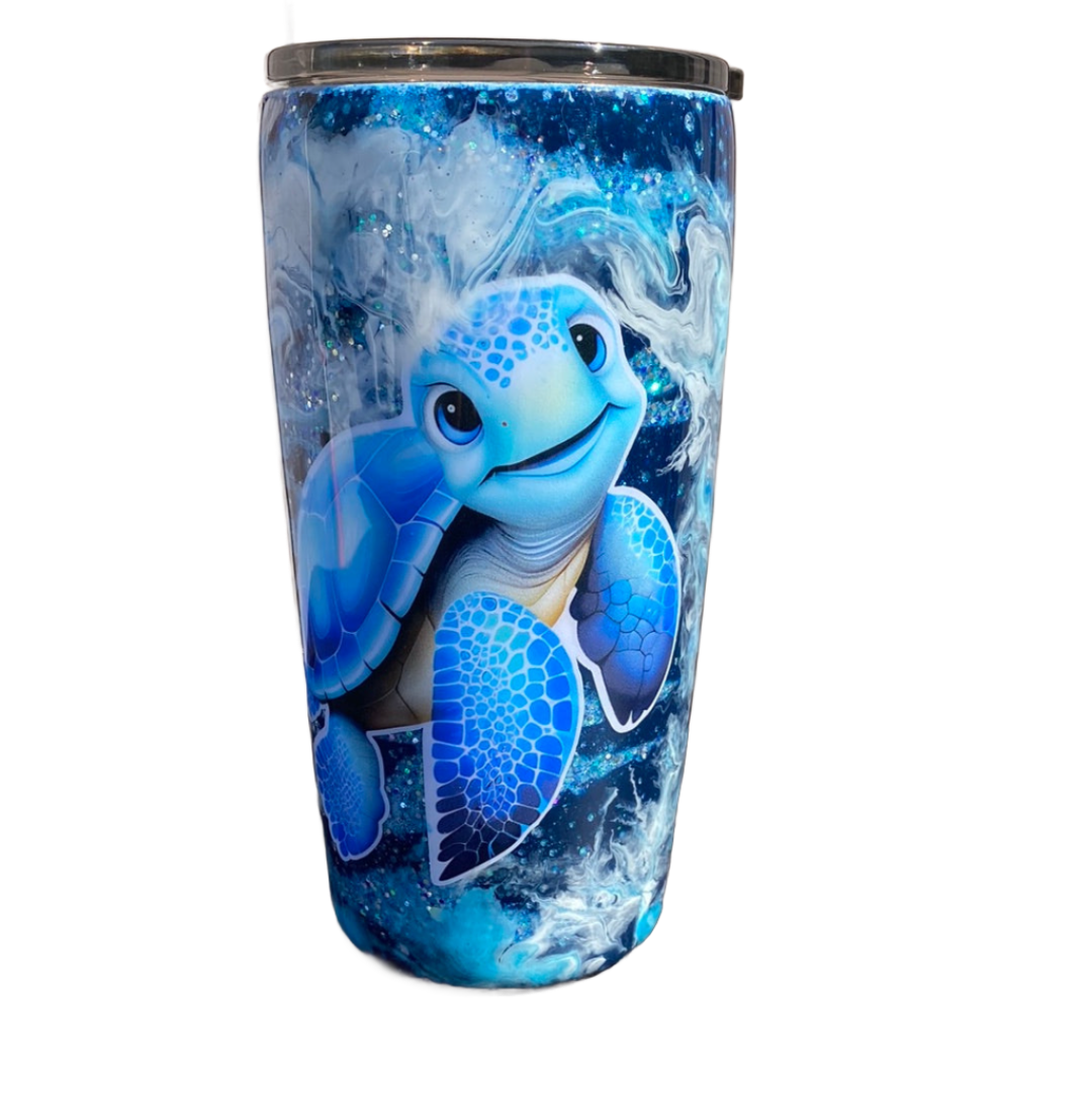 Custom Painted Ocean Turtle Stainless Classic Gradual Tumbler - 20 Oz