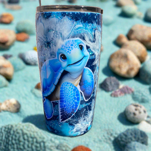 Custom Painted Ocean Turtle Stainless Classic Gradual Tumbler - 20 Oz