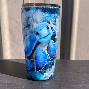 Custom Painted Ocean Turtle Stainless Classic Gradual Tumbler - 20 Oz