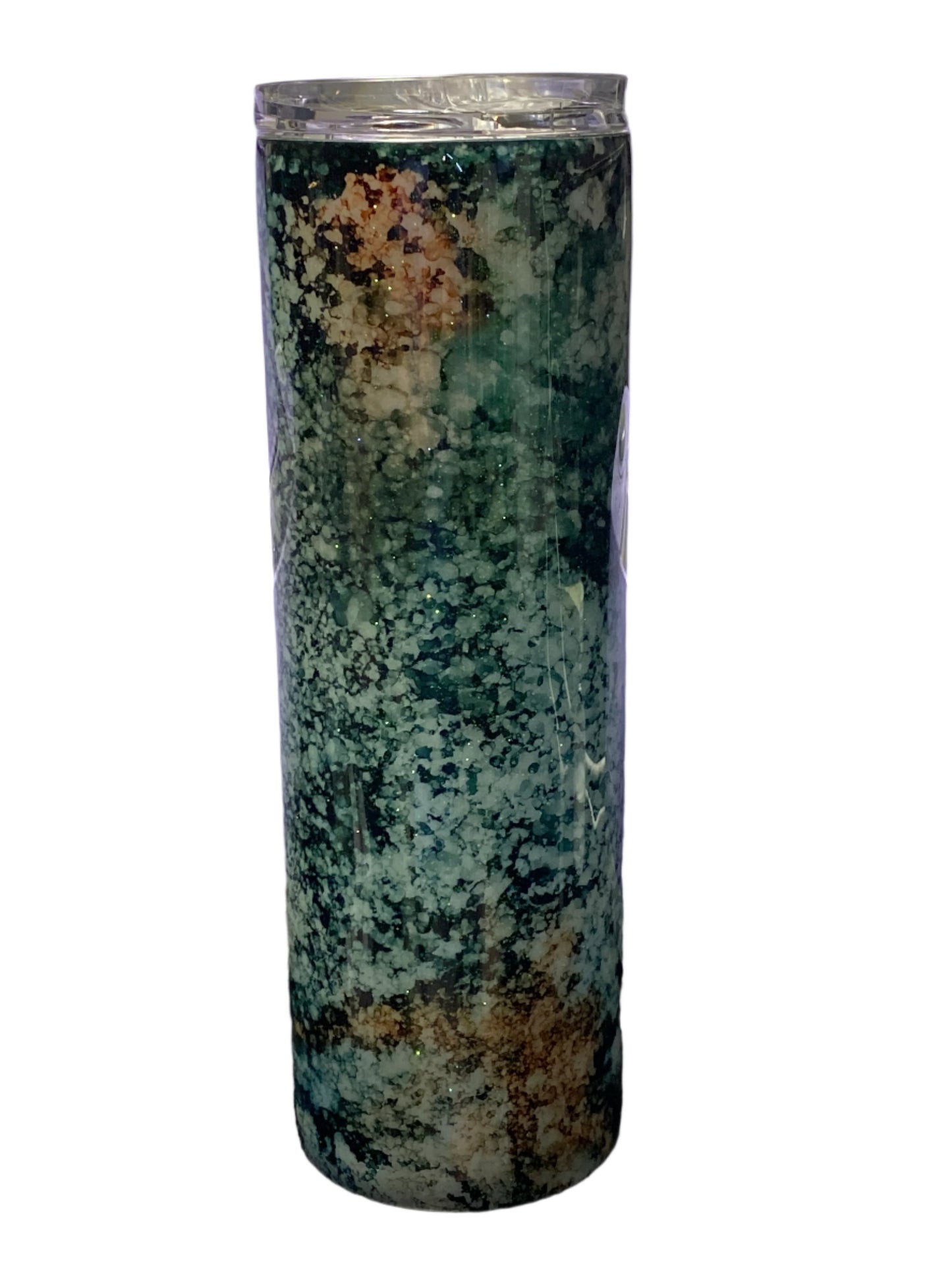 Custom Painted Ocean Rocks Stainless Skinny Tumbler w/Sliding Lid and Straw- 30 Oz