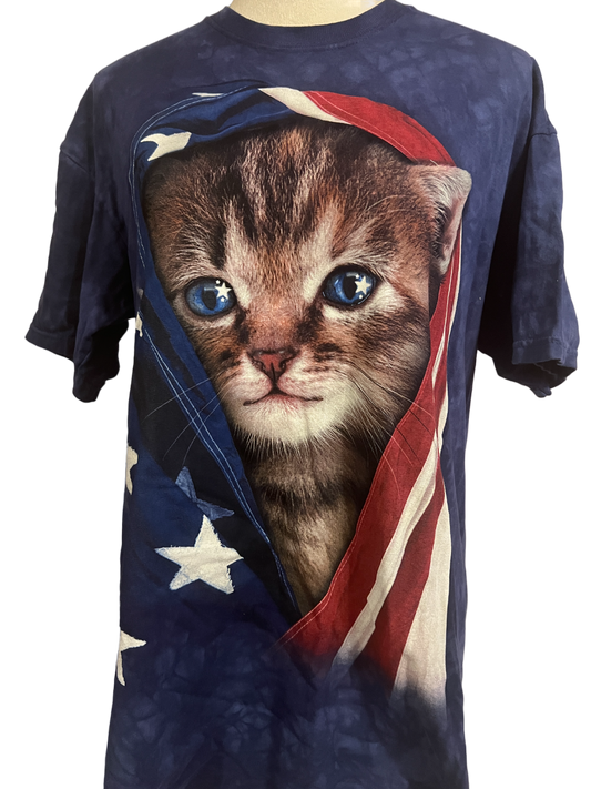 SHORT SLEEVE FLAG KITTEN Top