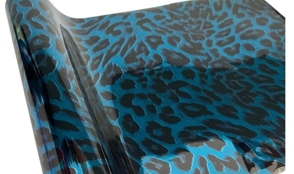 Metallic Textile Foil - Blue Cheetah