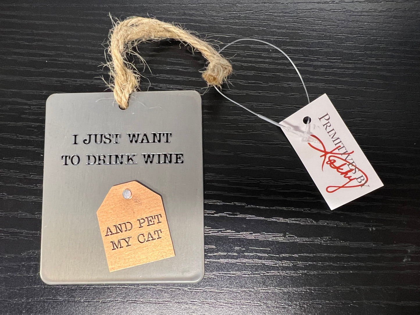 I Just Want To Drink Wine and Pet My Cat Ornament