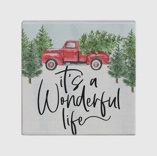 It's A Wonderful Life Red Truck Sign