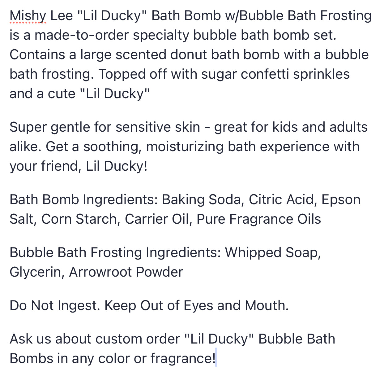 Lil Ducky Bath Bomb with Bubble Bath Frosting