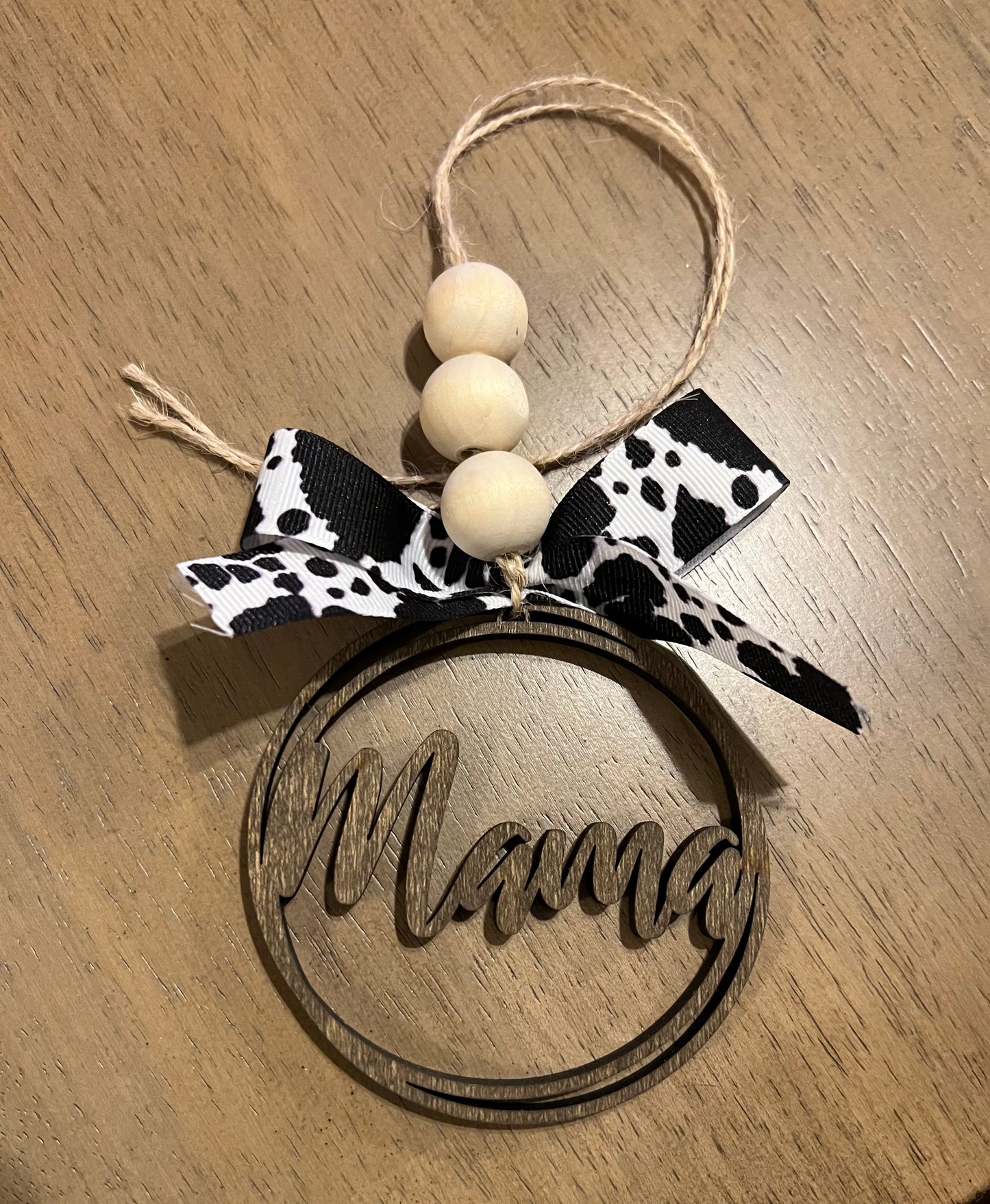 Mama COW PRINT Car Charm Ornament