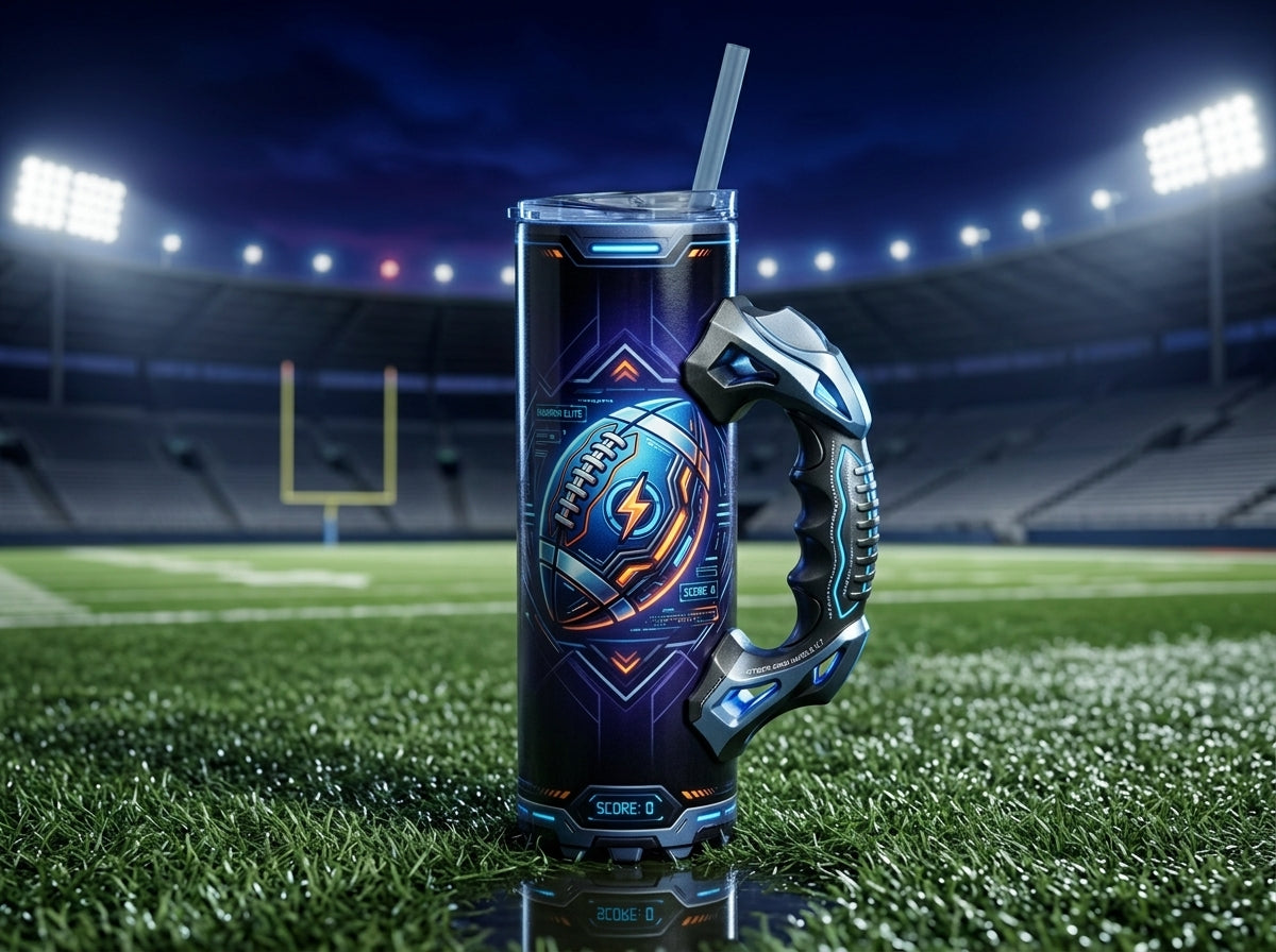 Football Futuristic Laces Tumbler Handle 3D Printing STL – Digital Download