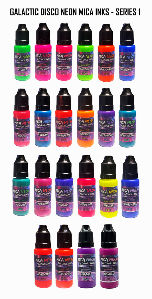 Mishy Lee Alcohol Inks - Galactic Disco Neon Mica Inks - 15mL