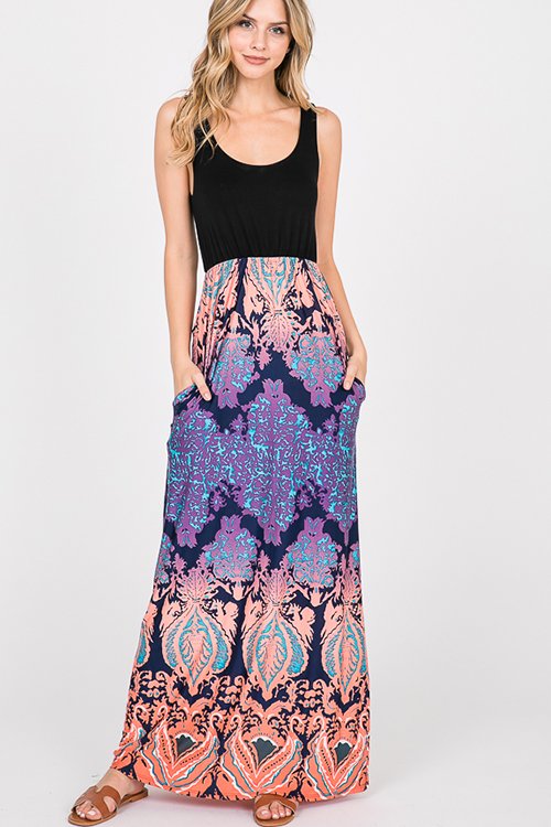 SLEEVELESS MAXI DRESS WITH SIDE POCKET