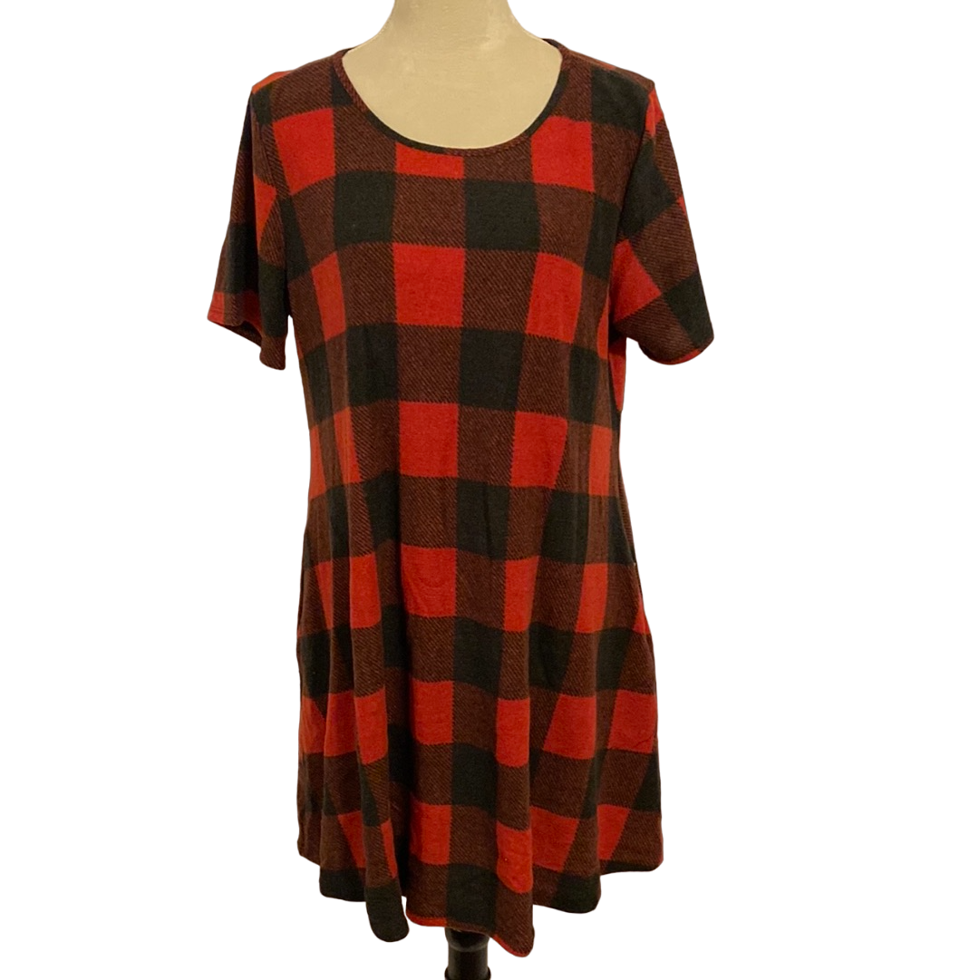 RED PLAID DRESS