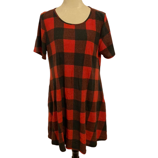 RED PLAID DRESS