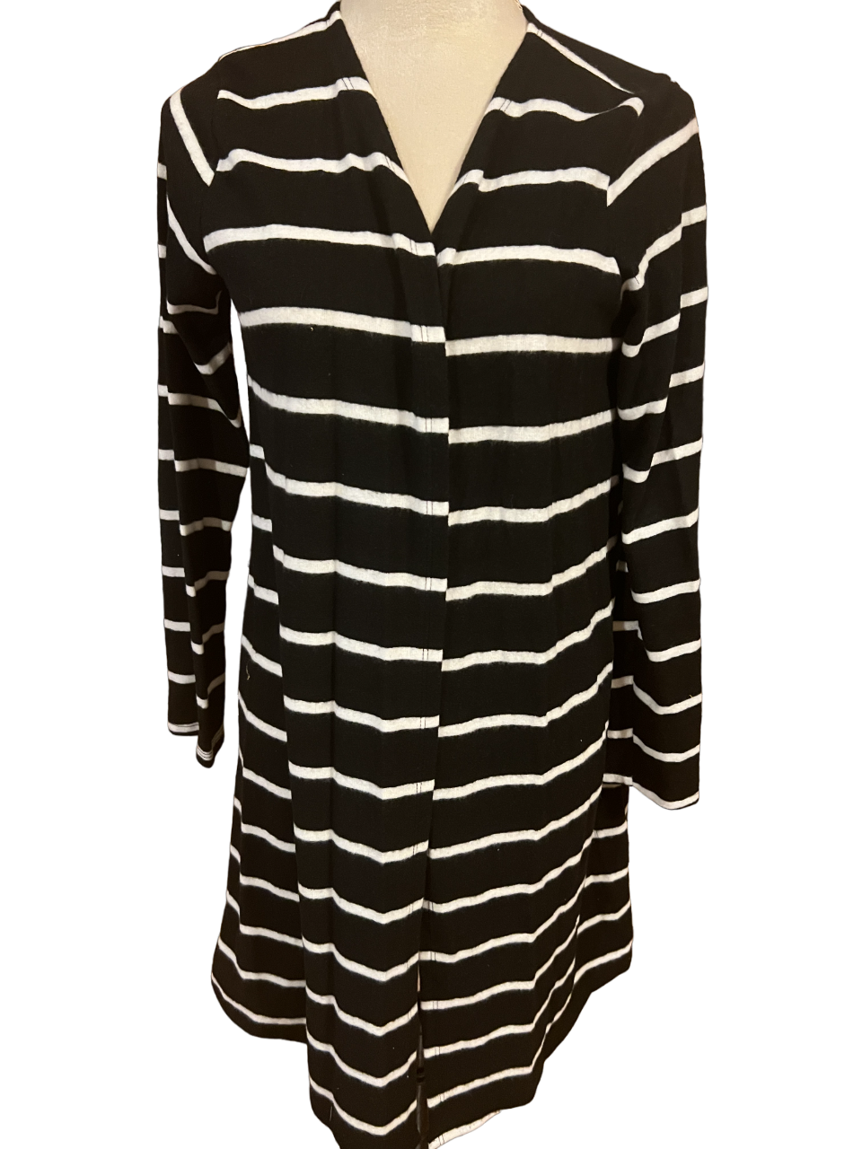 LONG SLEEVE STRIPE PRINT CARDIGAN