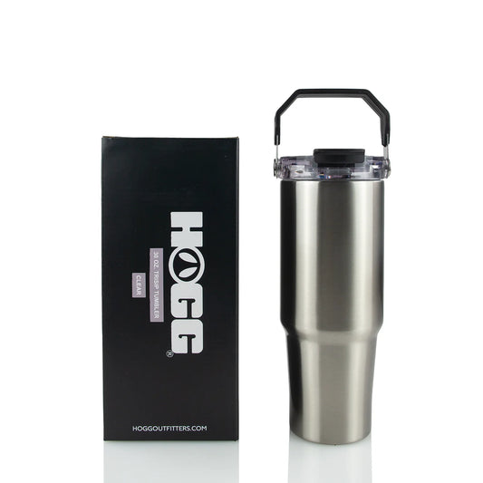 LIVE SHOW Custom Painted Stainless Tri-Sip Tumbler w/Clear Screw-On Lid, Black Handle and Straw- 30 Oz
