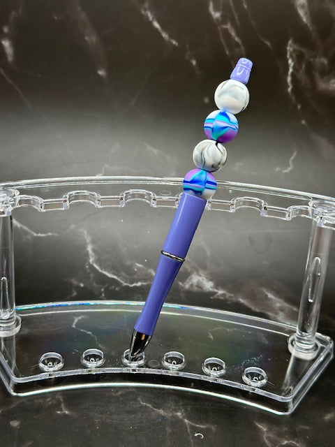 Purple/Blue Beaded Pen