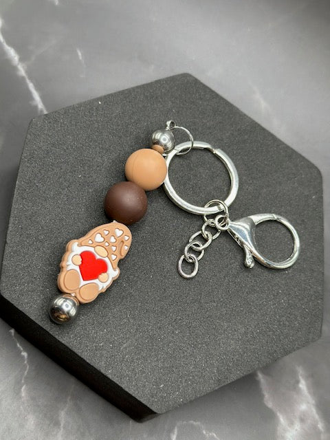 Gnome Coffee Beaded Keychain