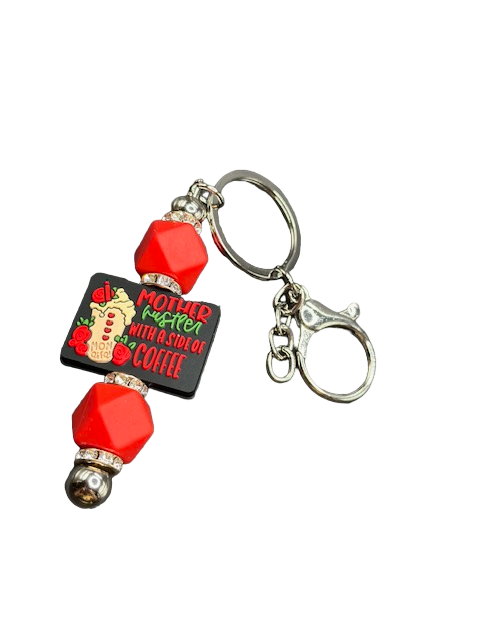 Mother Hustler Beaded Keychain