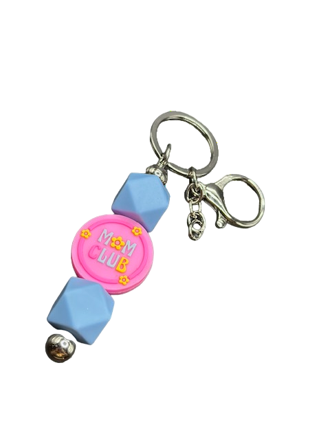 Mom Club Beaded Keychain