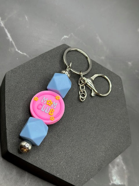 Mom Club Beaded Keychain