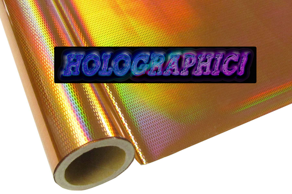 Metallic Holographic Textile Foil - Scales Gold