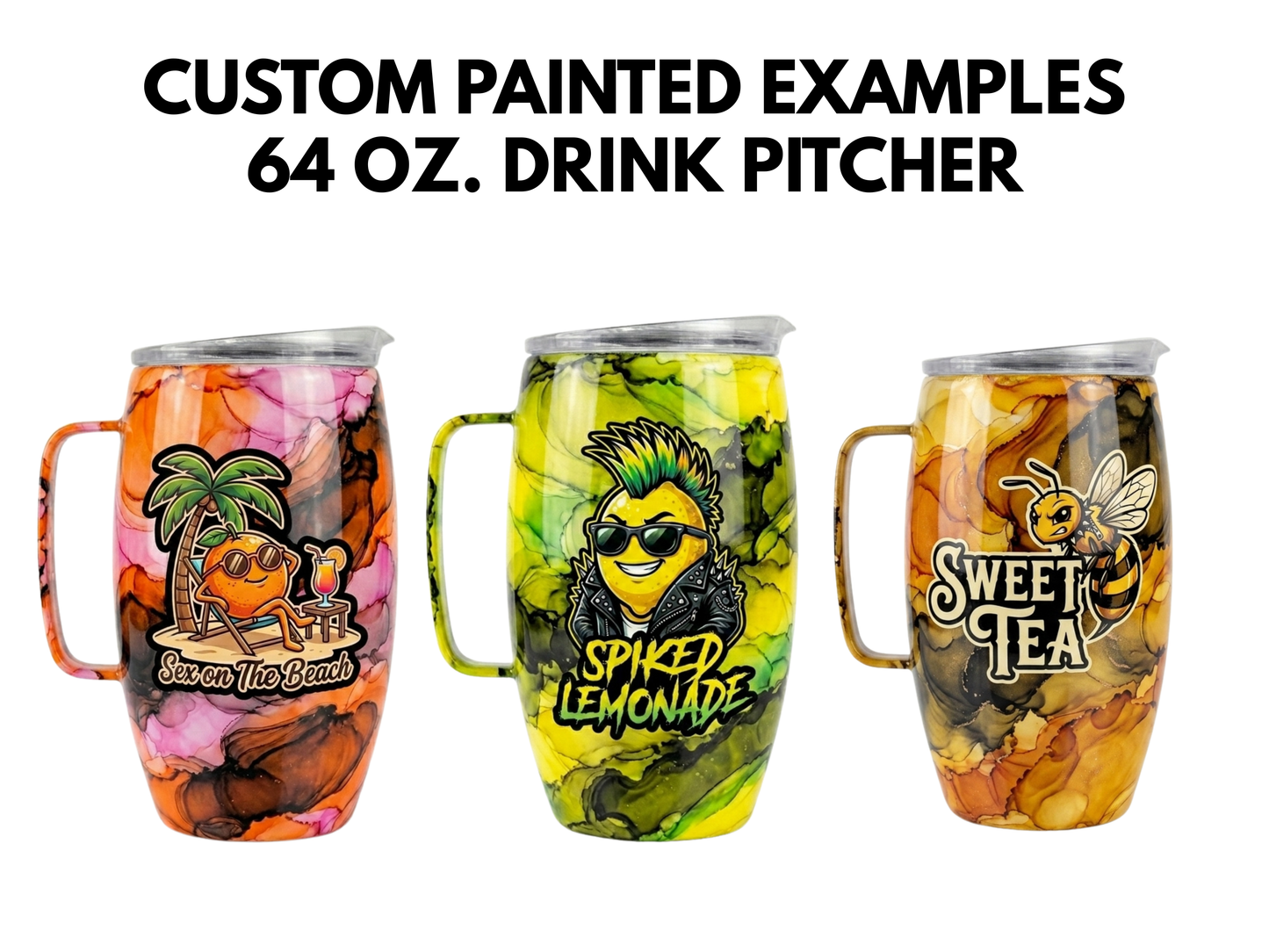 LIVE SHOW Custom Painted Drink Pitcher - 64 Oz