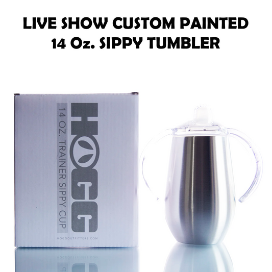 LIVE SHOW Custom Painted Stainless Steel Sippy Cup w/Duo Lids - 14 Oz