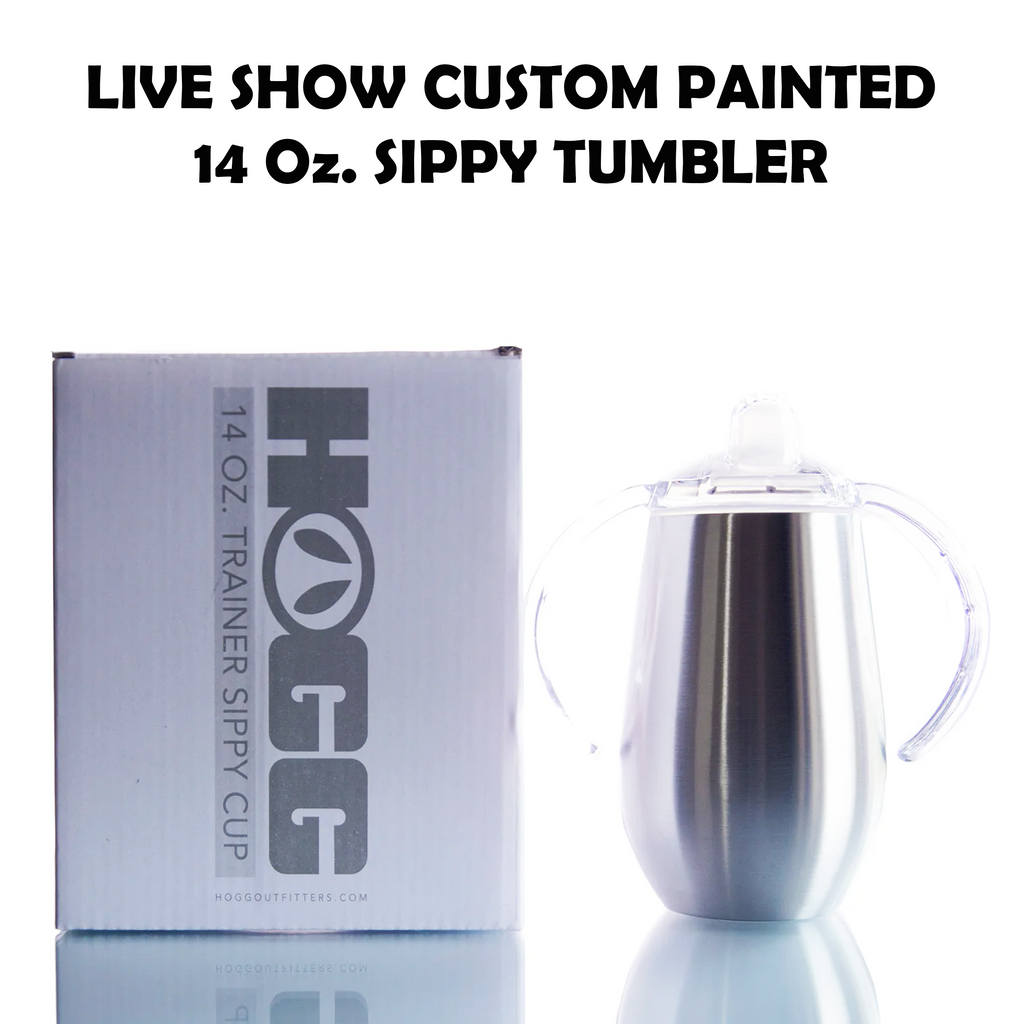 LIVE SHOW Custom Painted Stainless Steel Sippy Cup w/Duo Lids - 10 Oz