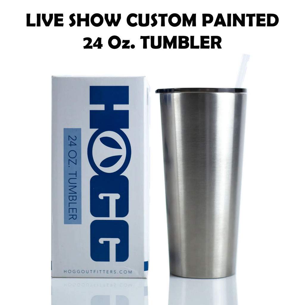 LIVE SHOW Custom Painted Stainless Tumbler w/Sliding Lid and Straw- 24 Oz